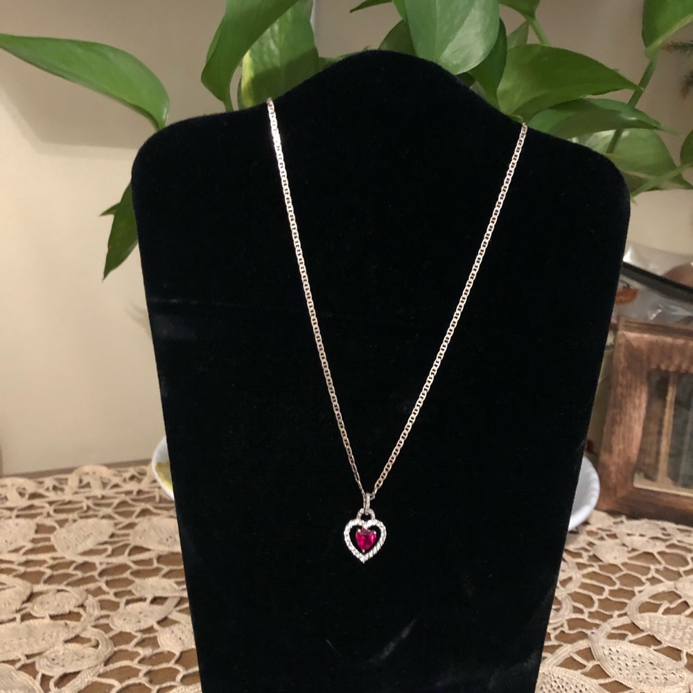 Sterling Silver(((925)))Ruby Necklace - image 2